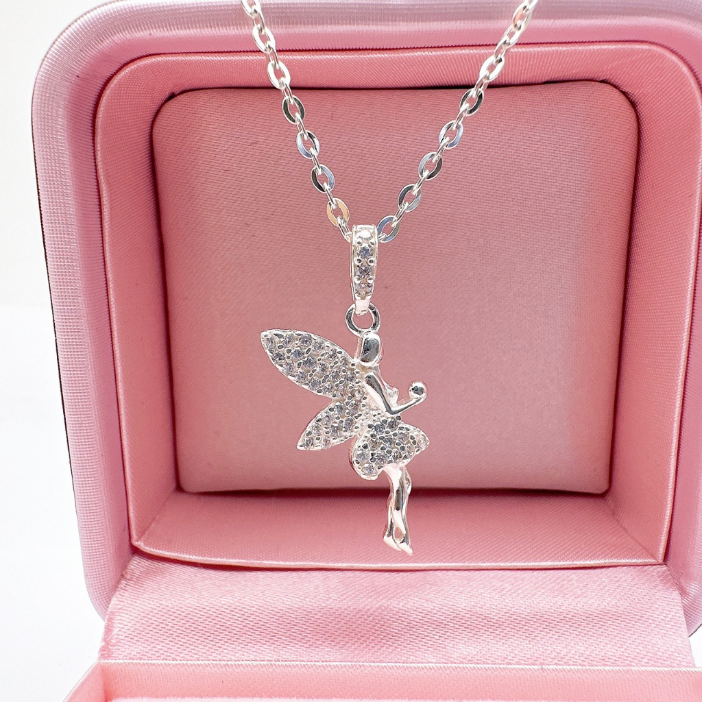 Dây chuyền bạc nữ thiên thần Bảo Tín Thanh Thủy, mặt dây thiên thần bạc gắn đá Cubic Zirconia