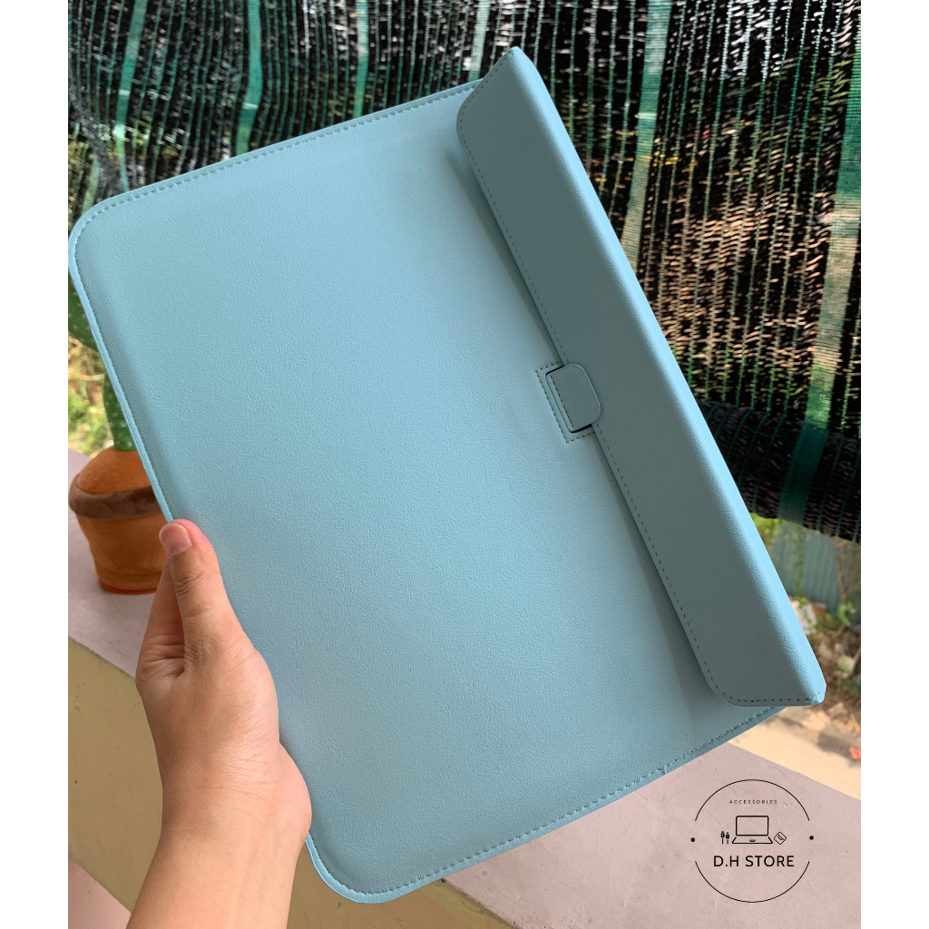 Túi Bao Thư đựng Laptop Macbook Pro-Air 13 inch chất liệu Da PU Mềm màu Xanh Pastel đa công dụng | BigBuy360 - bigbuy360.vn