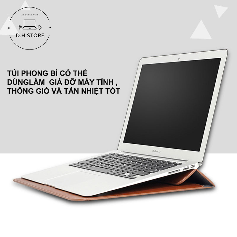Túi đựng Macbook Pro-Air 13 inch hình bao thư chất liệu Da PU Mềm đa công dụng | BigBuy360 - bigbuy360.vn