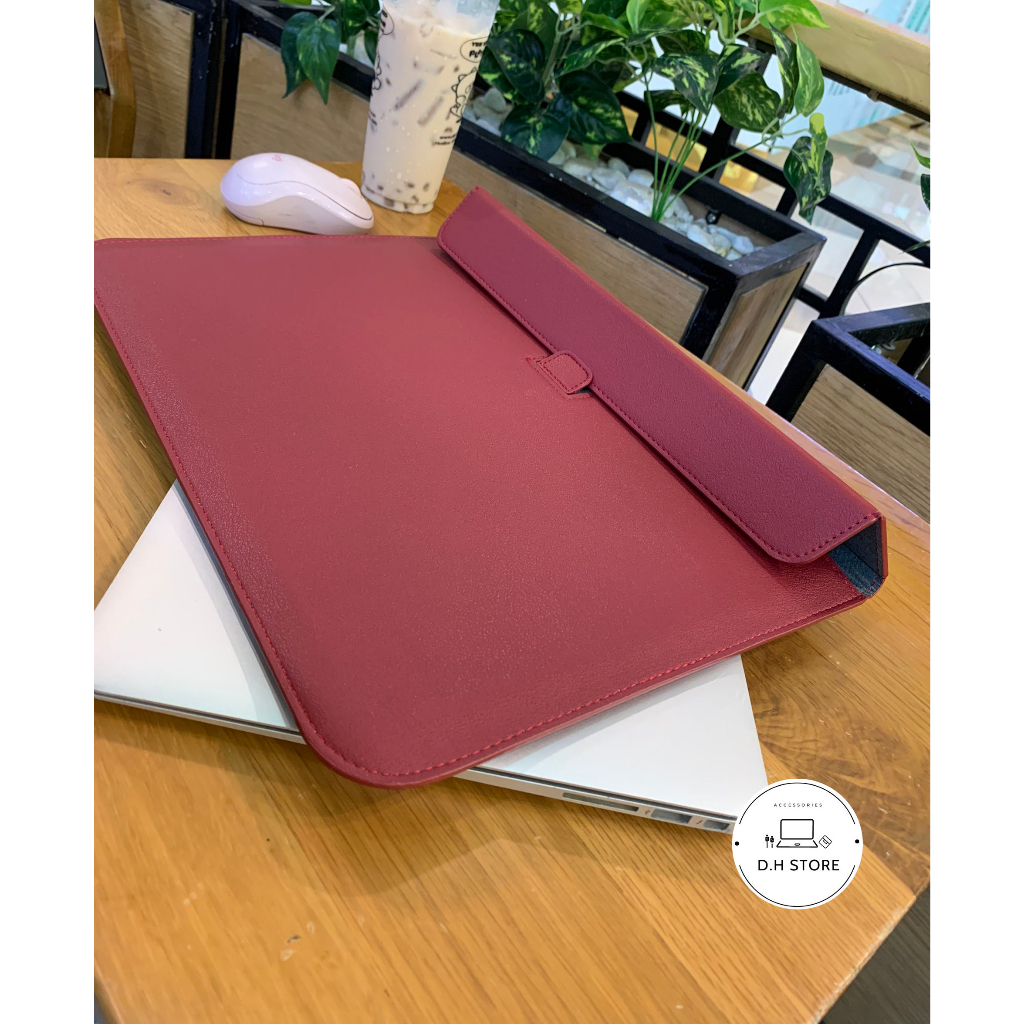 Túi Bao Thư đựng Laptop Macbook Pro-Air 13 inch chất liệu Da PU Mềm màu đỏ đô đa công dụng | BigBuy360 - bigbuy360.vn