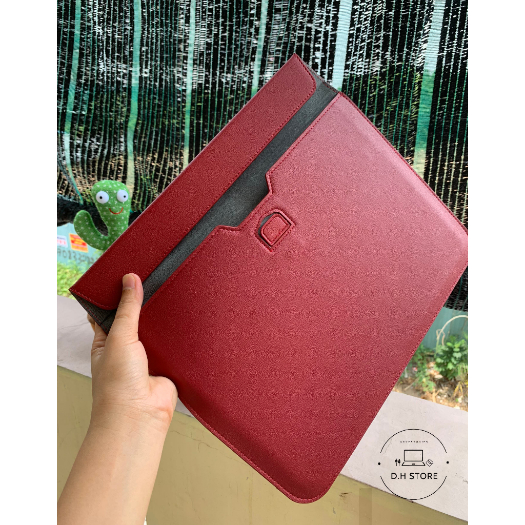 Túi Bao Thư đựng Laptop Macbook Pro-Air 13 inch chất liệu Da PU Mềm màu đỏ đô đa công dụng | BigBuy360 - bigbuy360.vn