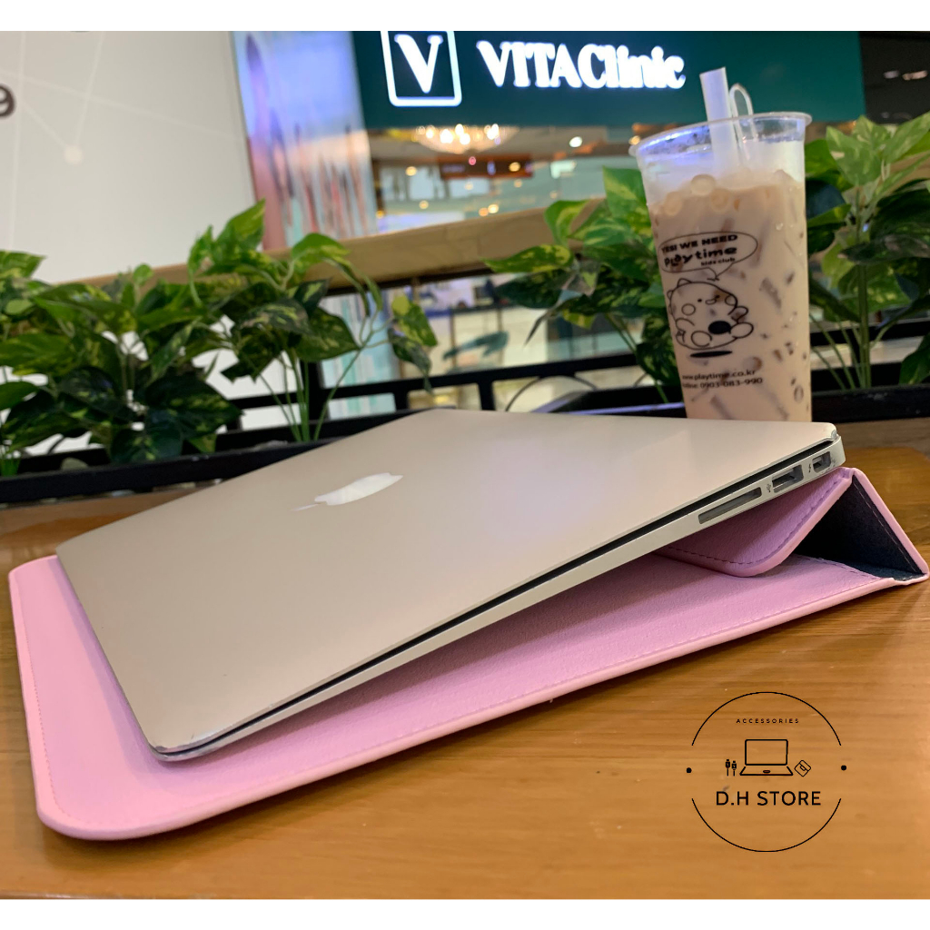 Túi Bao Thư đựng Laptop Macbook Pro-Air 13 inch chất liệu Da PU Mềm màu hồng phấn đa công dụng | BigBuy360 - bigbuy360.vn