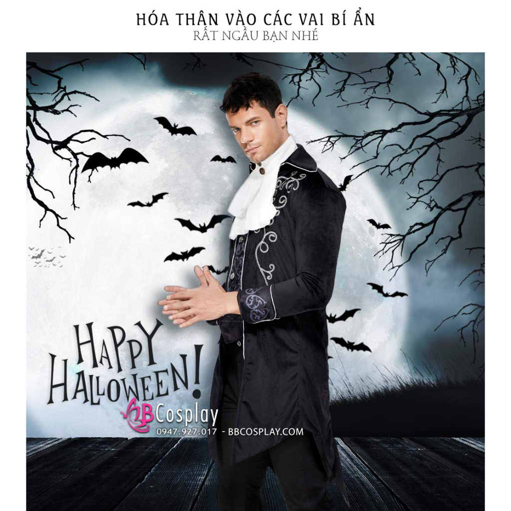 Tuxedo Gothic Halloween Black - Vest Đuôi Tôm Đen - 12916