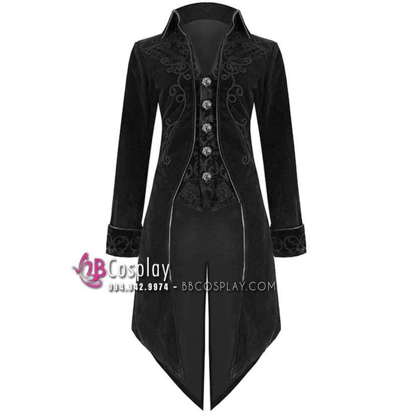 Tuxedo Gothic Halloween Black - Vest Đuôi Tôm Đen - 12916