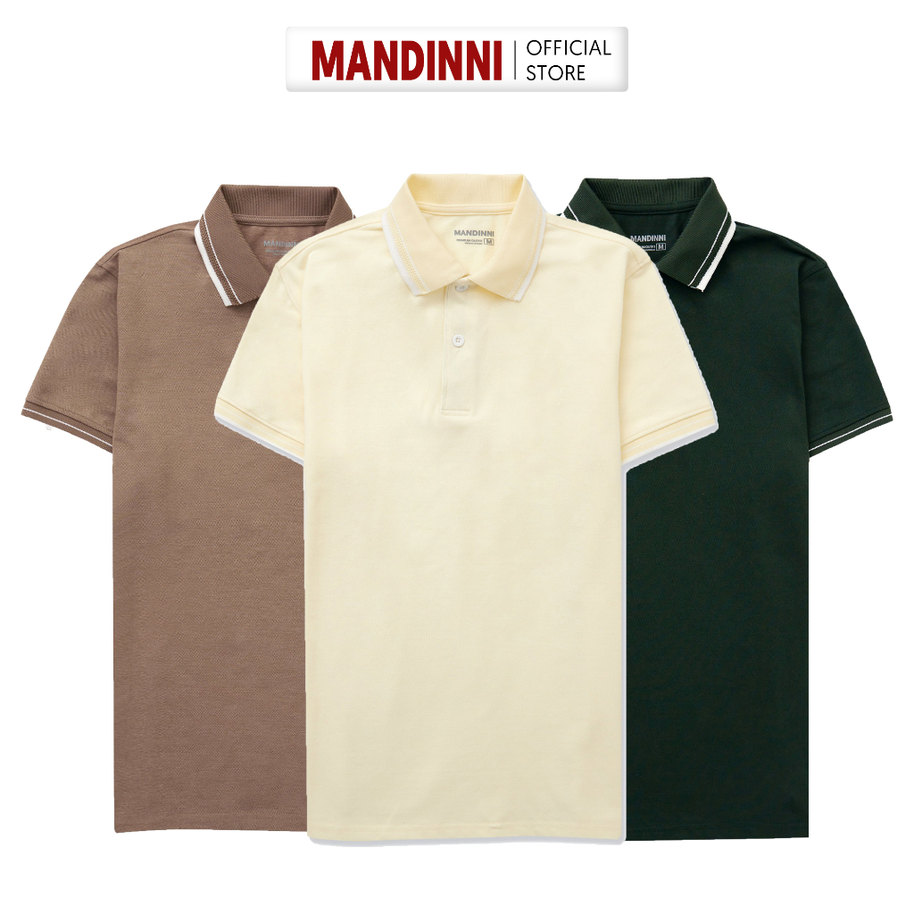 Áo thun polo nam cổ bẻ MANDINNI basic MBS 02 chất Cotton 4 chiều thấm hút co giãn