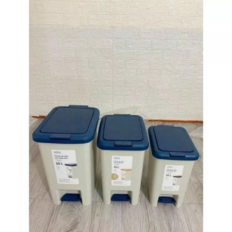 Thùng rác đạp chữ nhật Hiro 10L INOCHI