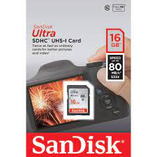 Thẻ nhớ sdhc 16gb sandisk ultra uhs-i 80mb/s