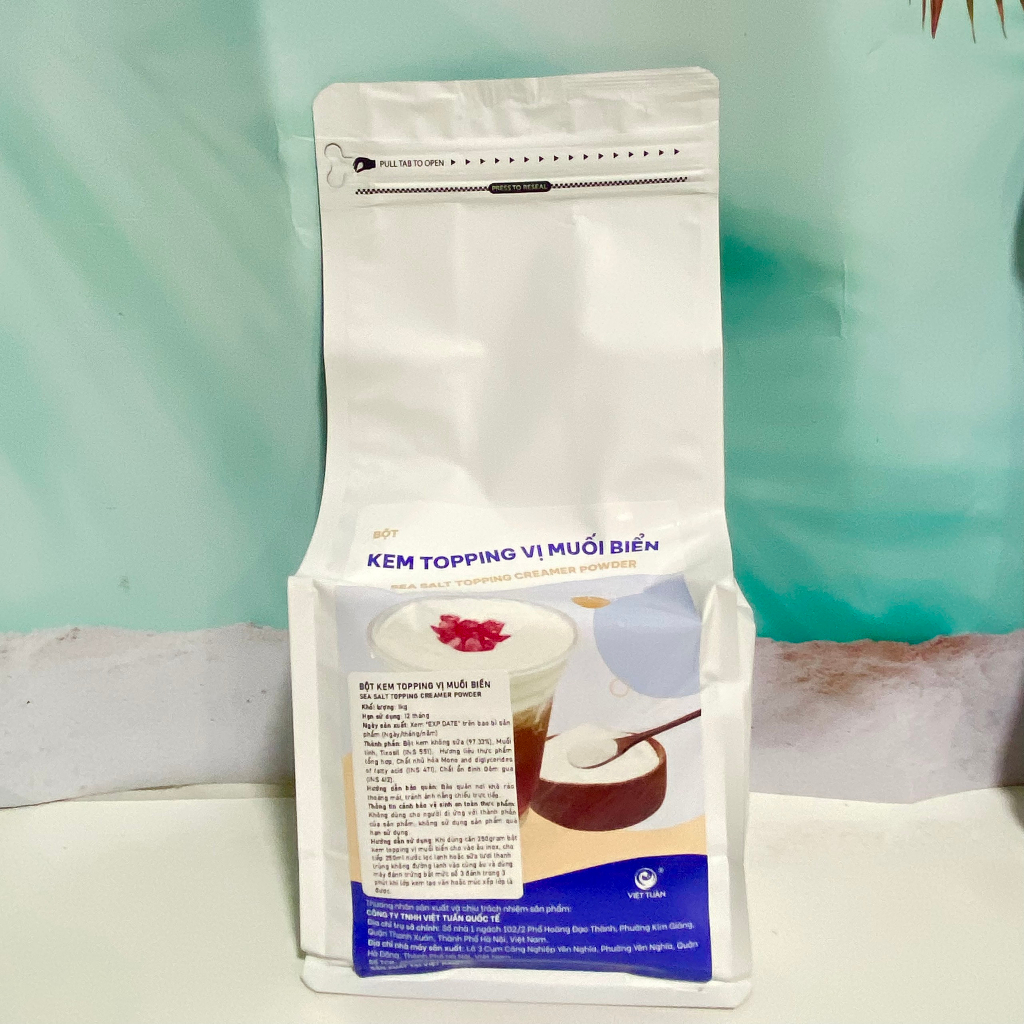 Bột topping muối biển 1kg làm kem muối béo ngậy, hút khách, thơm ngon
