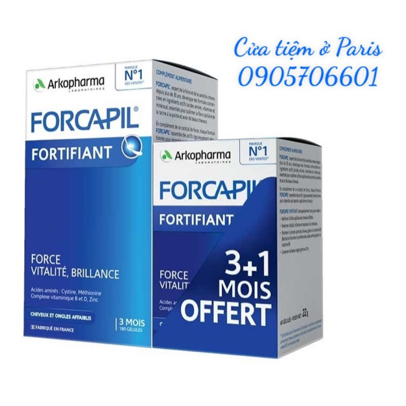 VIÊN UỐNG GIẢM RỤNG, KÍCH THÍCH MỌC TÓC - ĐẸP TÓC VÀ MÓNG FORCAPIL HAIR AND NAILS ARKOPHARMA