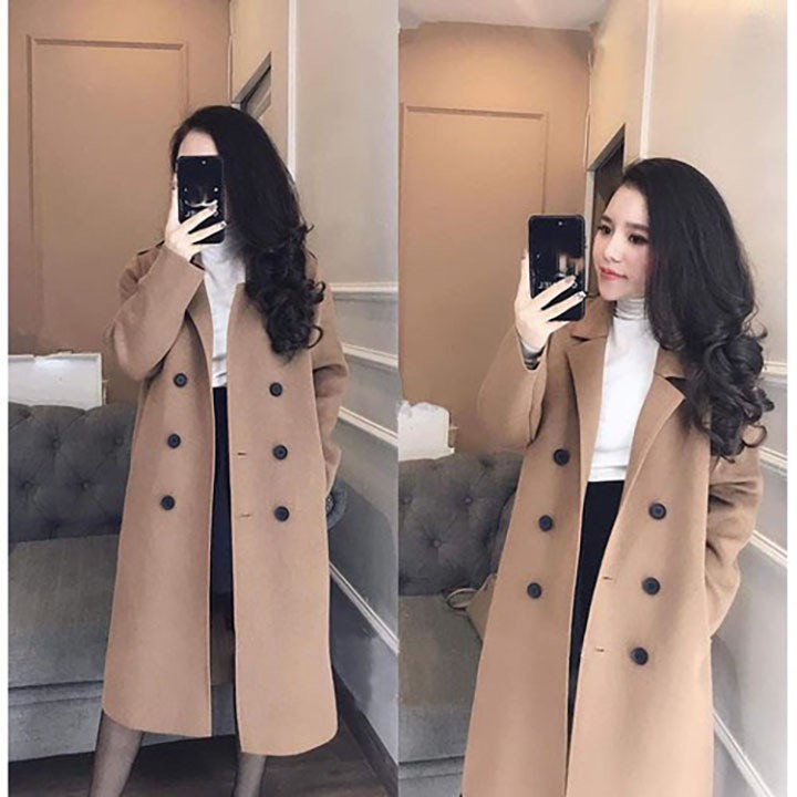 Áo khoác dạ dáng dài phiên bản mới phong cách Hàn Quốc, Áo khoác dạ ép nữ dáng dài (kèm video ảnh thật) | BigBuy360 - bigbuy360.vn
