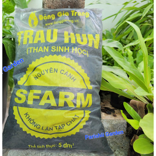 Trấu hun nguyên cánh SFARM túi 5 dm3 nặng khoảng 600g