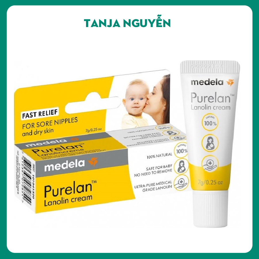Kem bôi nứt đầu ti, cổ gà Purelan 100 của Medela nội địa Đức