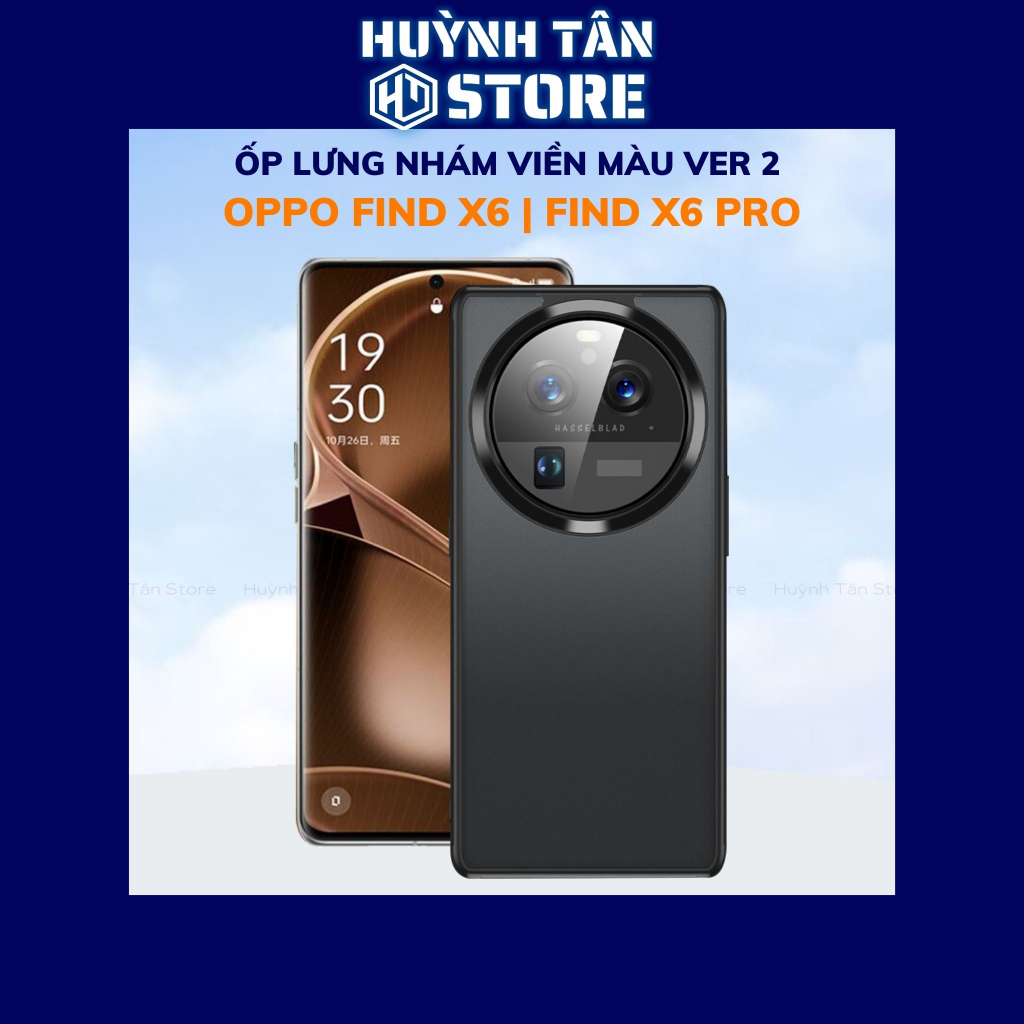 Ốp lưng oppo find x6 find x6 pro chống sốc chống vân tay NHÁM VIỀN MÀU VER 2 bảo vệ camera phụ kiện huỳnh tân store