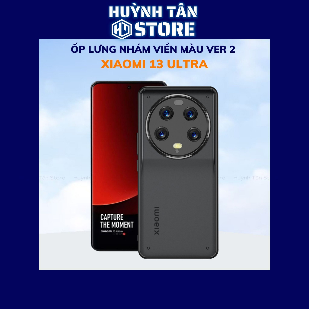 Ốp lưng xiaomi mi 13 ultra chống sốc chống vân tay NHÁM VIỀN MÀU VER 2 bảo vệ camera phụ kiện huỳnh tân store
