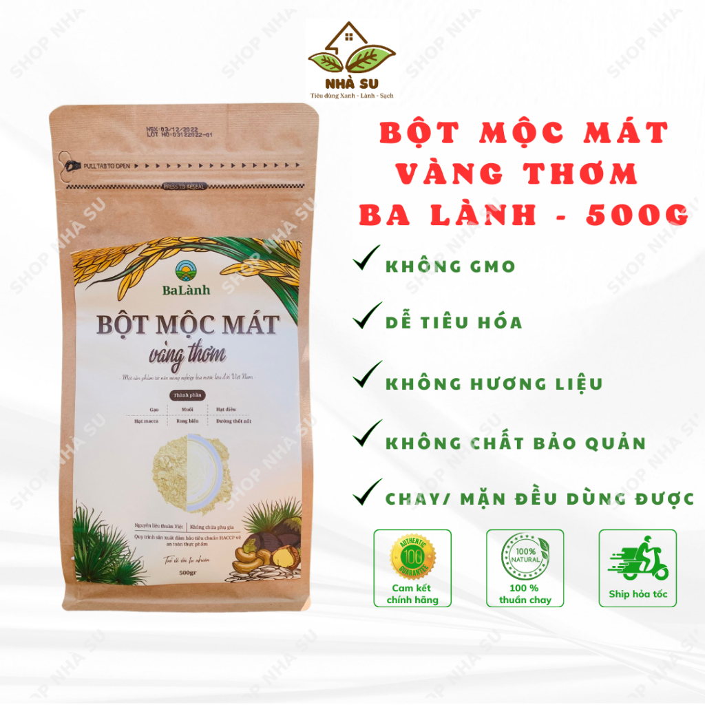 [Ba Lành] Bột mộc mát vàng thơm - Bột sữa hạt thuần chay (500g)