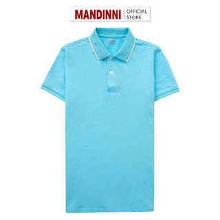 Áo thun polo nam cổ bẻ MANDINNI basic MBS02 xanh mint chất Cotton 4 chiều thấm hút co giãn