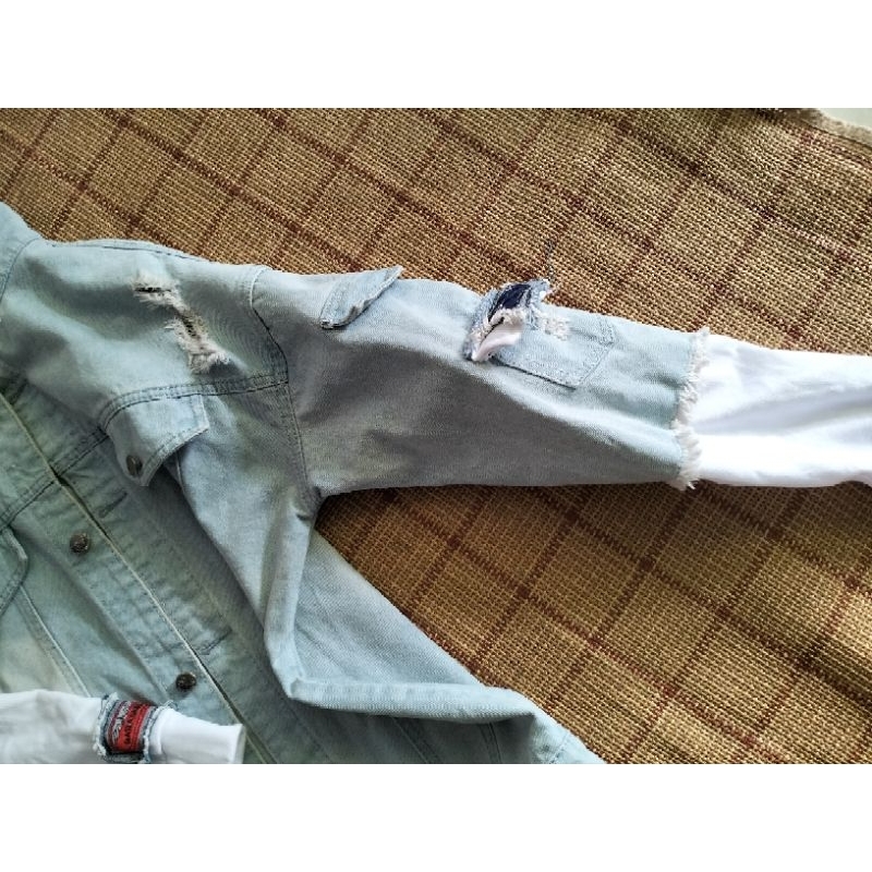 Áo khoác nam nữ free size vải jean có mũ