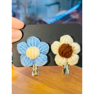 [Ảnh thật - Có sẵn] Kẹp tóc đính hoa bằng len handmade