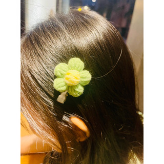 [Ảnh thật - Có sẵn] Kẹp tóc đính hoa bằng len handmade