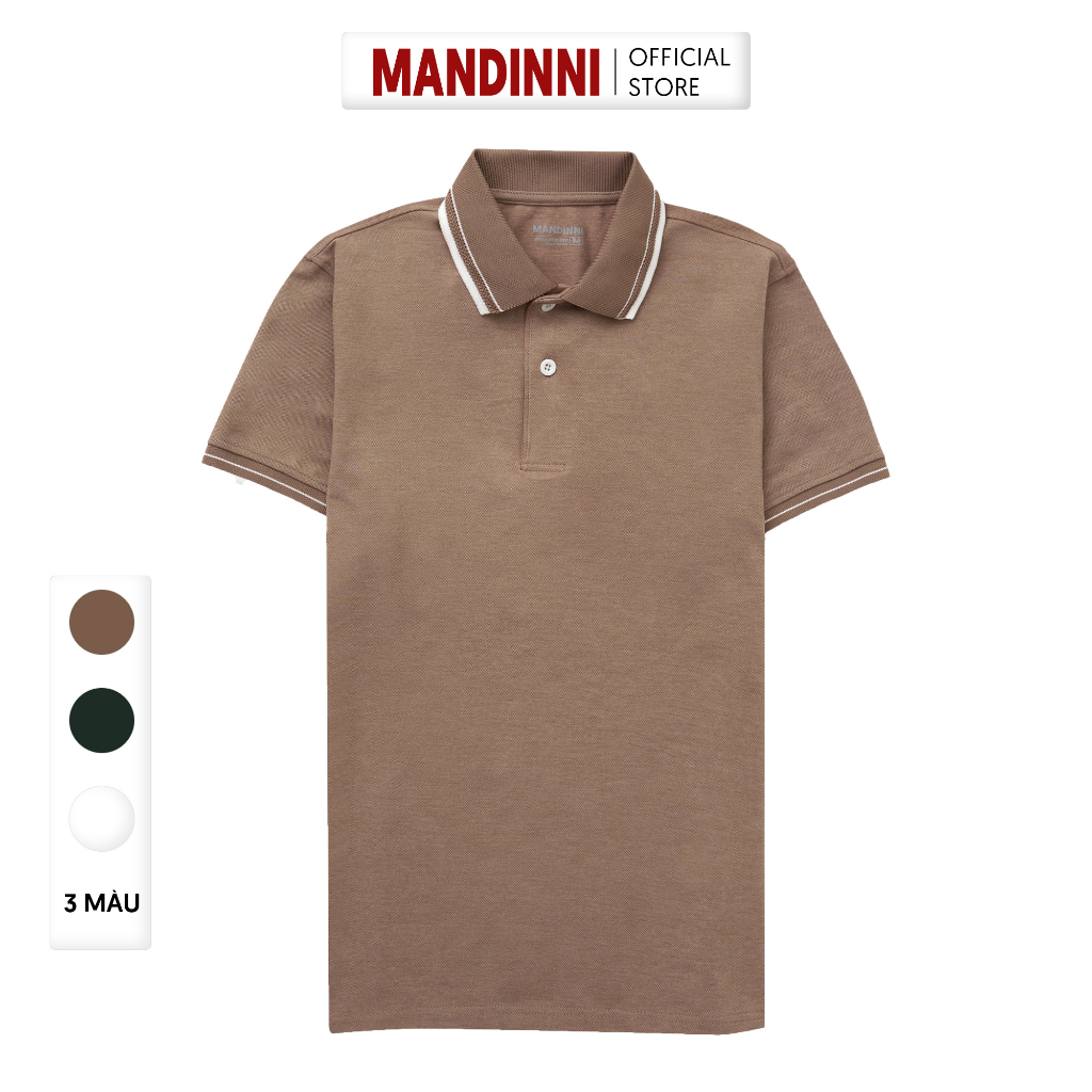 Áo thun nam có cổ polo trơn basic mbs02 màu nâu chất vải cotton, thoáng mát, thấm mồ hôi tốt - MANDINNI