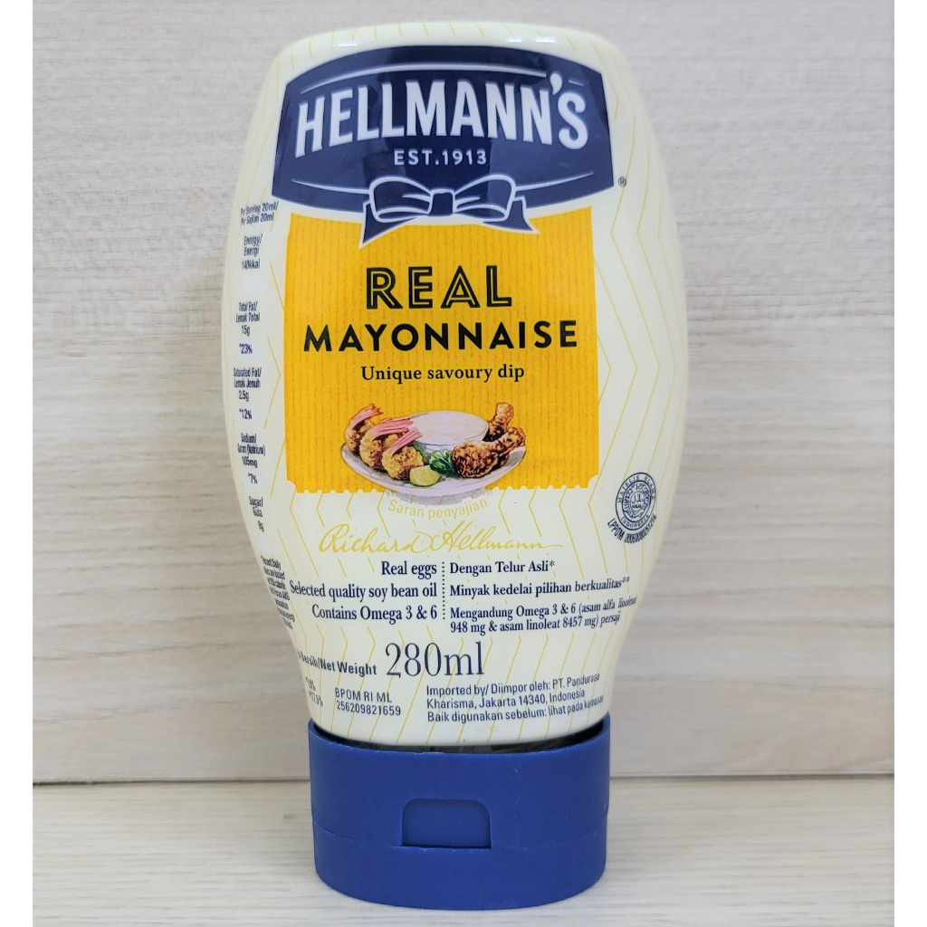 HELLMANN’S (chai 280ml) SỐT MAYO Real Mayonnaise (HALAL)