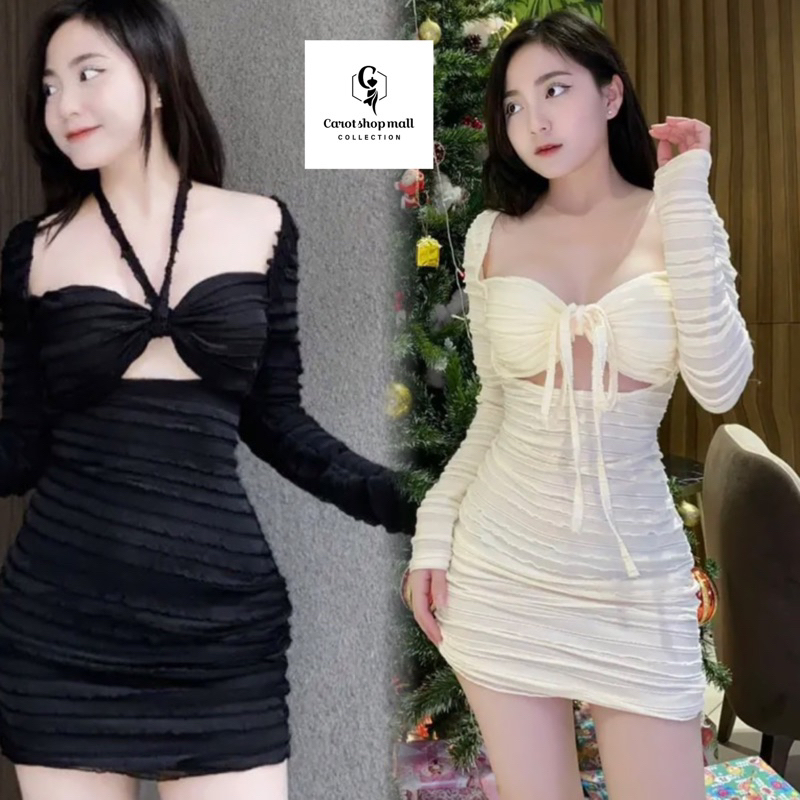 Đầm xốp yếm vảy cá mặc được 2 kiểu-CarotShop