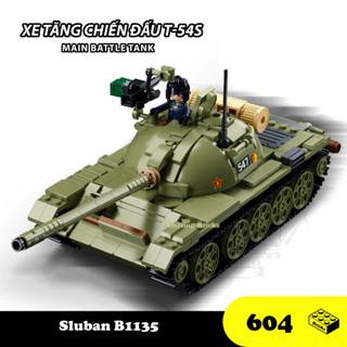  Đồ chơi Lắp ráp xe tăng chiến đấu T-54S Sluban 1135 xoay 3 dạng mô hình Xếp hình thông minh Mô hình xe tăng 