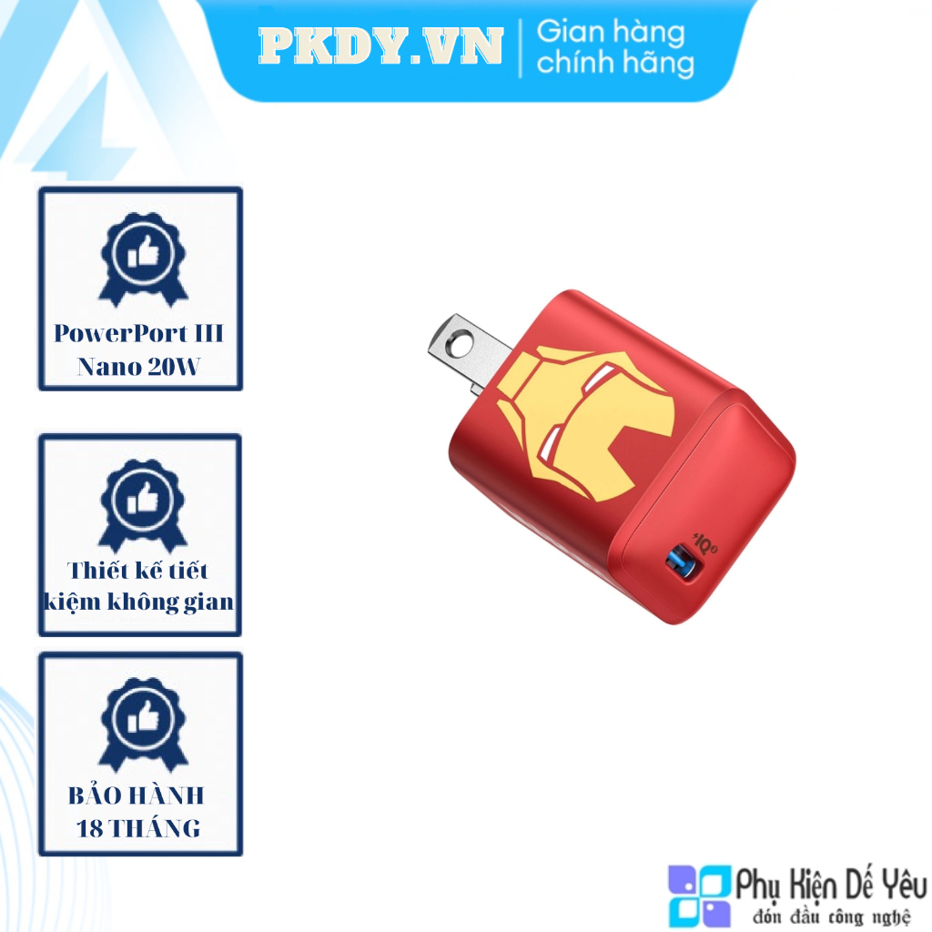 Sạc Anker PowerPort III Nano 20W- A2633 - MARVEL EDITION ( PHÂN PHỐI CHÍNH HÃNG )