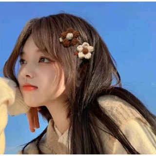 [Ảnh thật - Có sẵn] Kẹp tóc đính hoa bằng len handmade