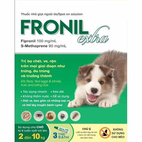 FRONIL extra - Giải pháp phòng ve, bọ chét cho chó từ 2-10kg - Hộp 3 tube 0,67ml
