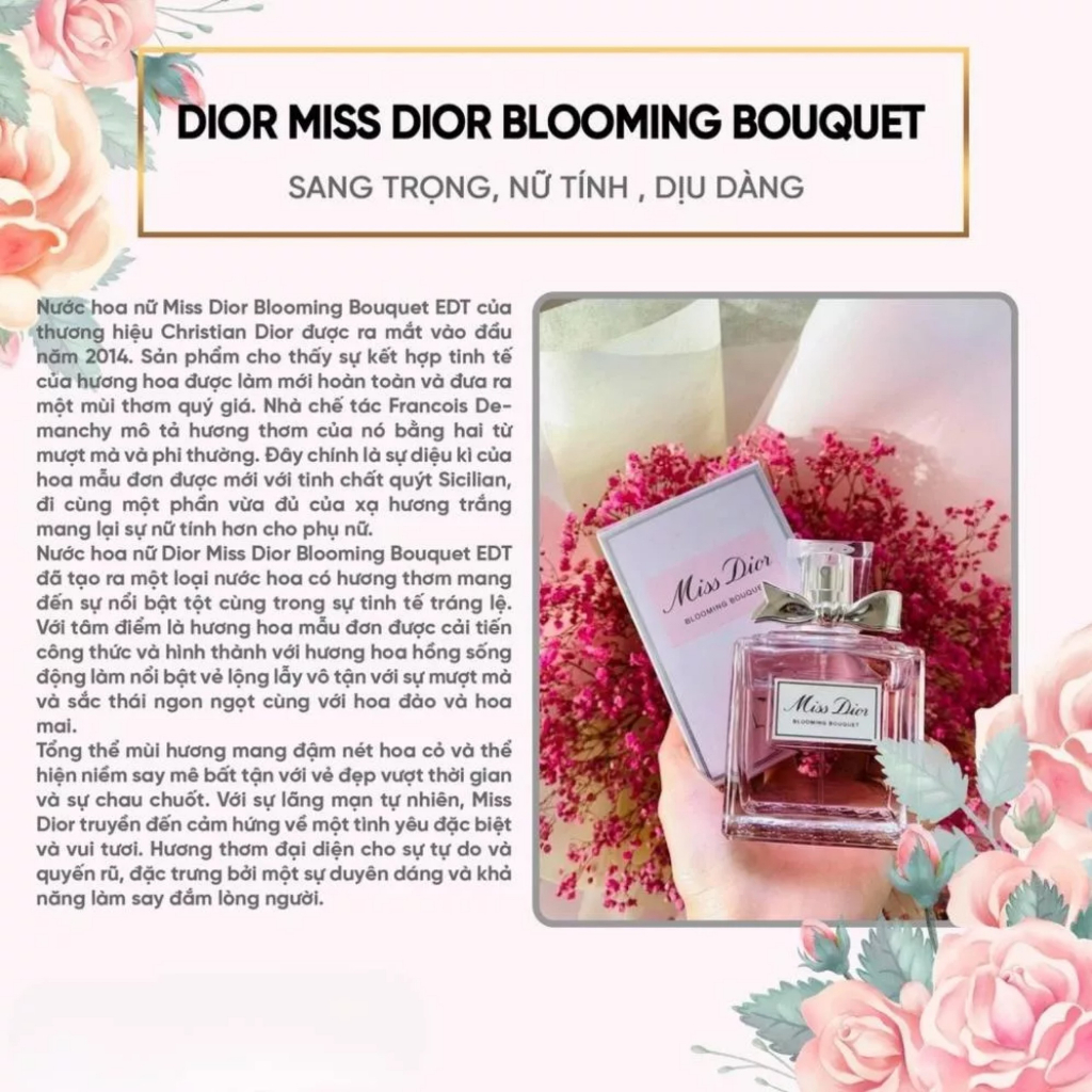 Nước hoa nữ Mi.ss 𝔻𝕚0𝕣 Blooming Bouquet EDT (chiết 10ml - Mẫu thử) | BigBuy360 - bigbuy360.vn