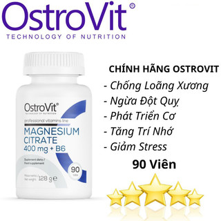 Viên uống hỗ trợ sức khoẻ tim mạch, xương khớp, hệ thần kinh và tiêu hoá ostrovit magnesium citrate 400 mg + b6