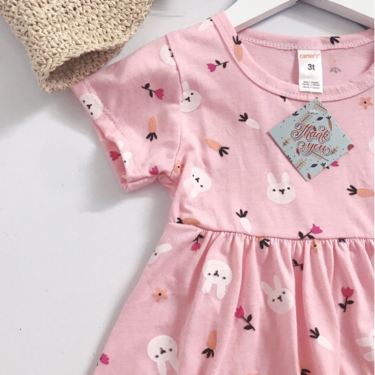 Váy cotton bé gái MyKids váy cotton co dãn siêu mềm mát  họa tiết dễ thương cho bé từ 9-20kg