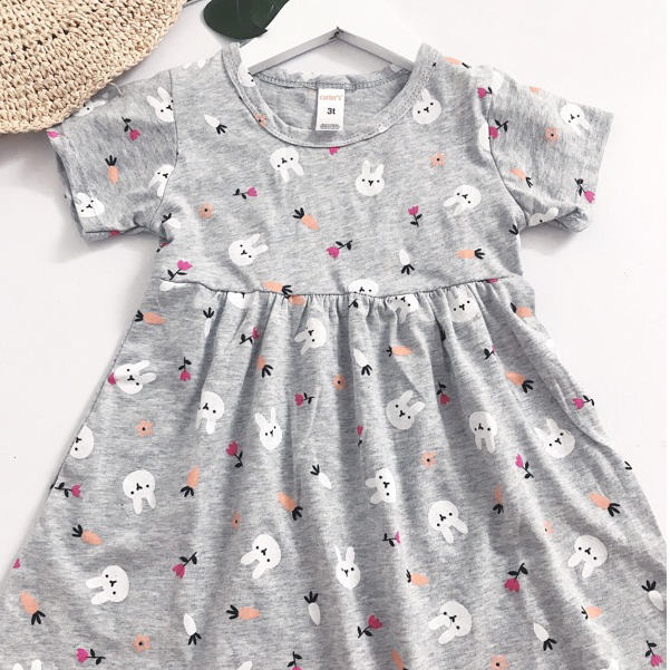 Váy cotton bé gái MyKids váy cotton co dãn siêu mềm mát  họa tiết dễ thương cho bé từ 9-20kg