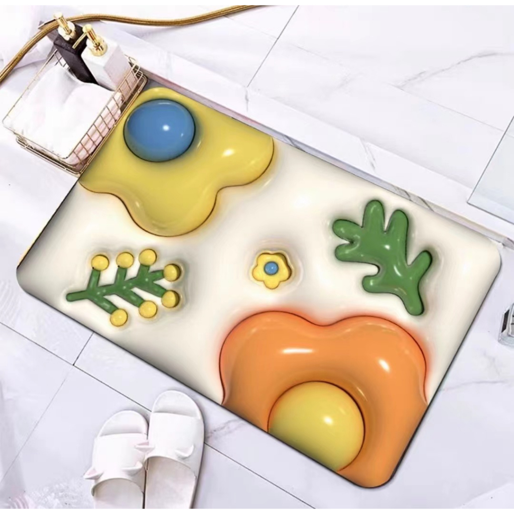 Thảm lau chân in hình 3D siêu cute mẫu trang trí phòng ngủ hot 2023 thảm bếp size 40*60