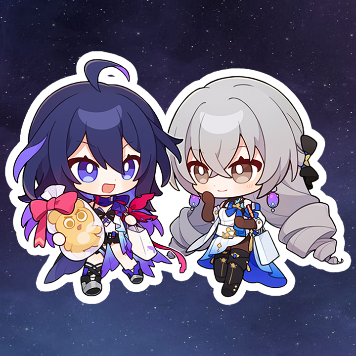 Sticker Honkai Star Rail - Hình dán chibi Seele, Bronya, JingYuan, Kafka, Blade, Himeko, Bailu và các nhân vật khác
