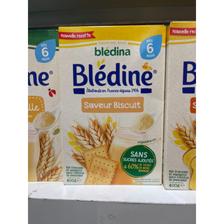 Bột pha sữa Bledina 400g vị bích quy 6m date 2025