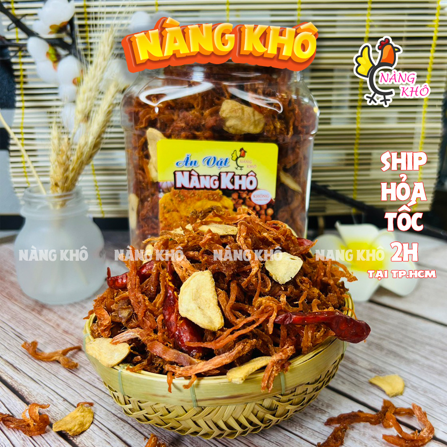 Heo Khô Cháy Tỏi ( Giòn ngon – đậm vị ) - 500gram | Đồ ăn vặt Nàng Khô