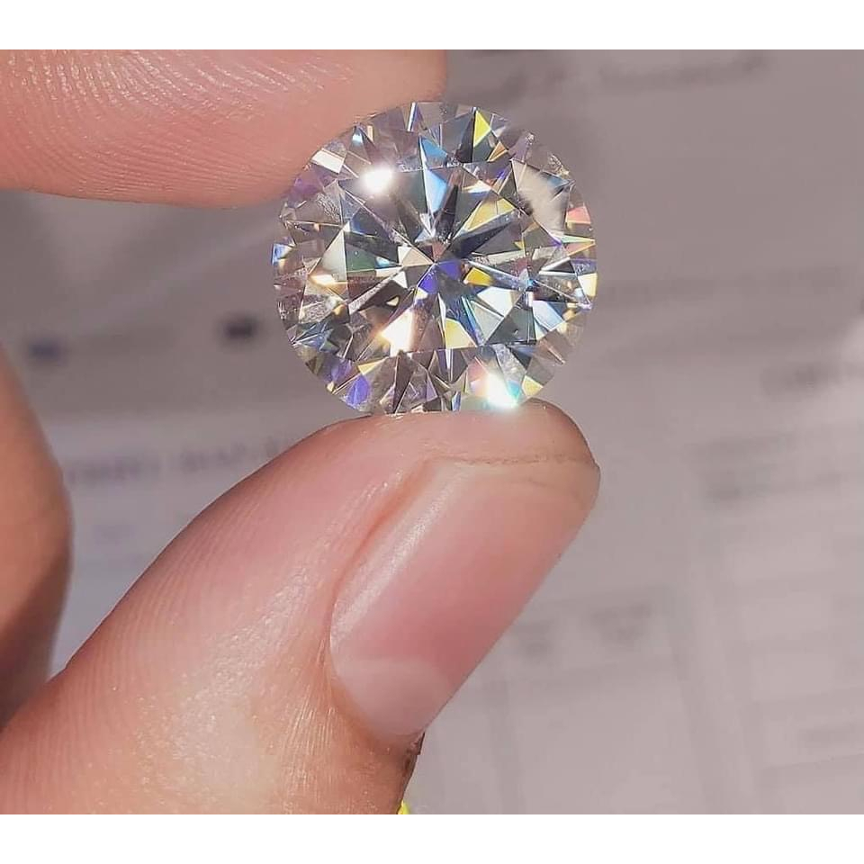 Bông tai kim cương  Moissanite loại 1  kèm kiểm định GRA bạc ý xi bạch kim