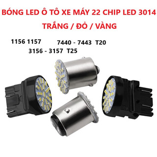 Bóng đèn led ô tô xe máy đủ chân, trắng, đỏ, vàng 1156 - 1157 - t20 7440 - 7443 - t25 3156 - 3157 - 1156 150 độ