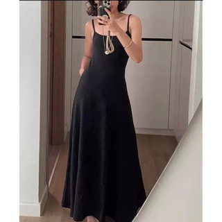 𝐋𝐘𝐂𝐇𝐄𝐍- Đầm Hai Dây Thun Gân Dáng Dài Lychen (Guni Dress)