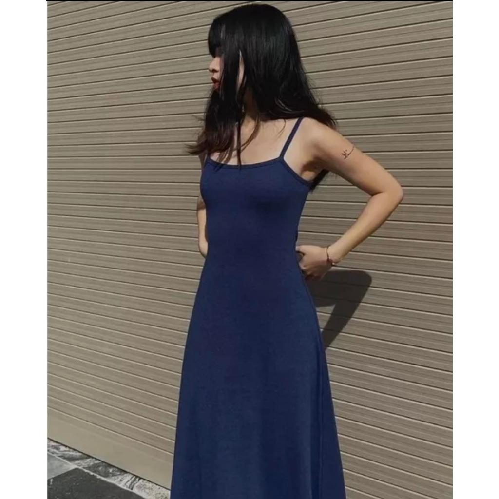 𝐋𝐘𝐂𝐇𝐄𝐍- Đầm Basic Thun Gân Dáng Dài Lychen