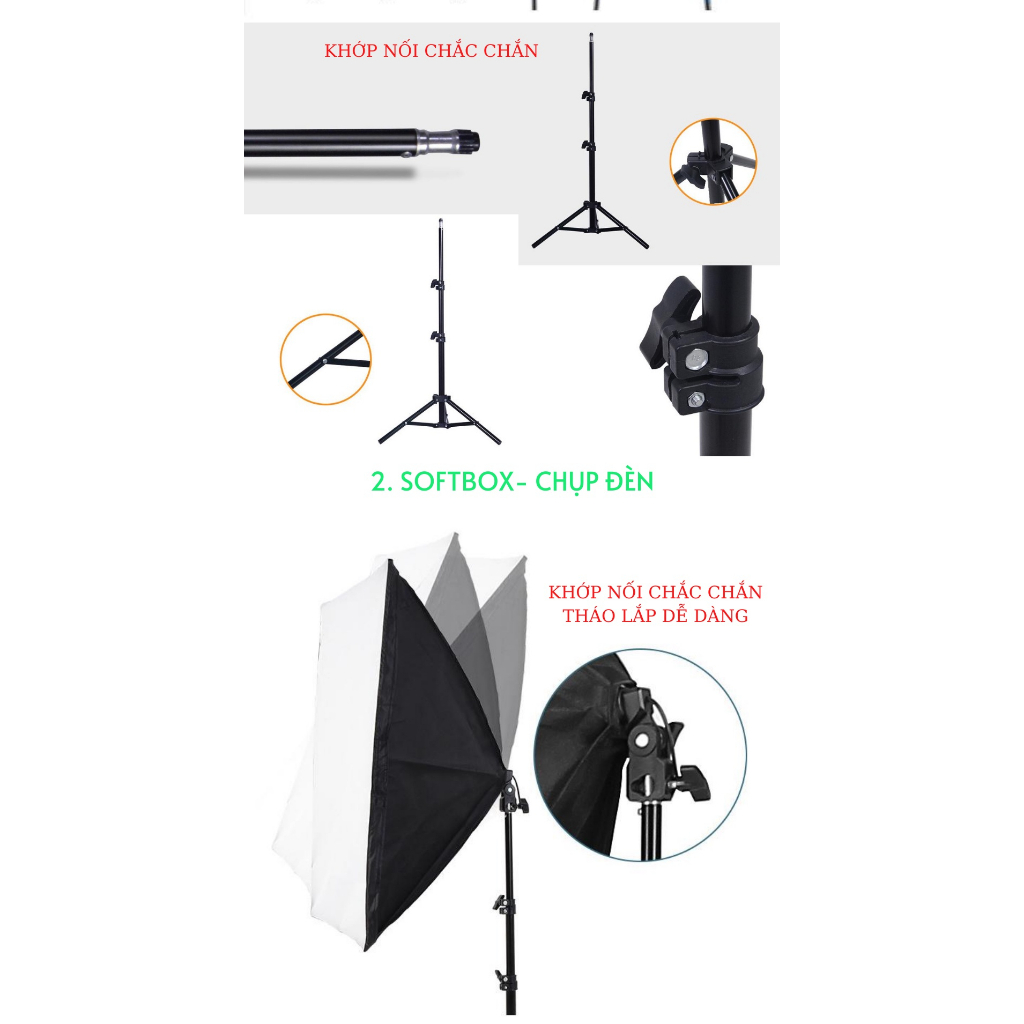 Bộ Softbox Bóng LED 150W 50X70CM