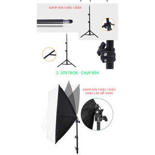 Bộ Softbox Bóng LED 150W 50X70CM [Có Remote]