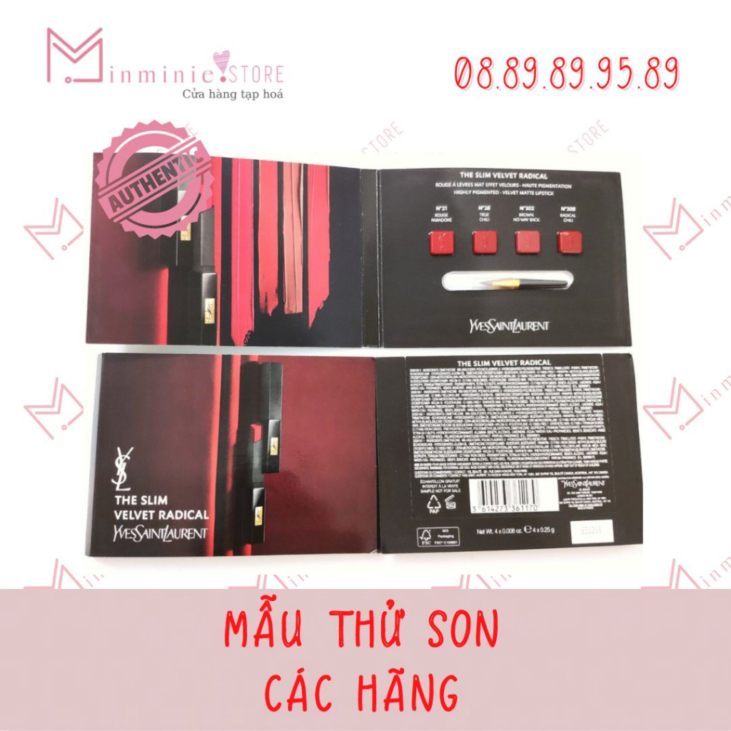 Mẫu thử son các hãng - Authentic 100%