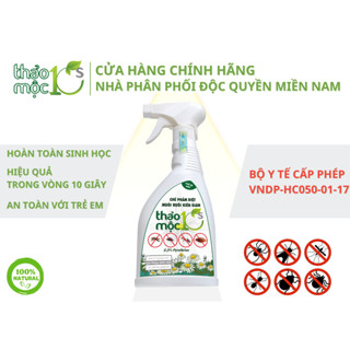 Bình Xịt Diệt Muỗi, Kiến, diệt Gián, Ruồi Mối ThảoMộc10s 100% Sinh Học Chai 500ml An Toàn Cho Trẻ Em Hiệu Quả Cao