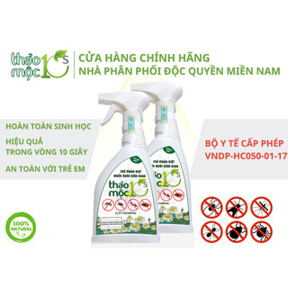 Combo 2 Chai Diệt Ruồi Muỗi Kiến Ba Khoang Gián Mối Thảo Mộc 10s 100% Sinh Học Chai 500ml An Toàn Cho Trẻ Em Hiệu Quả