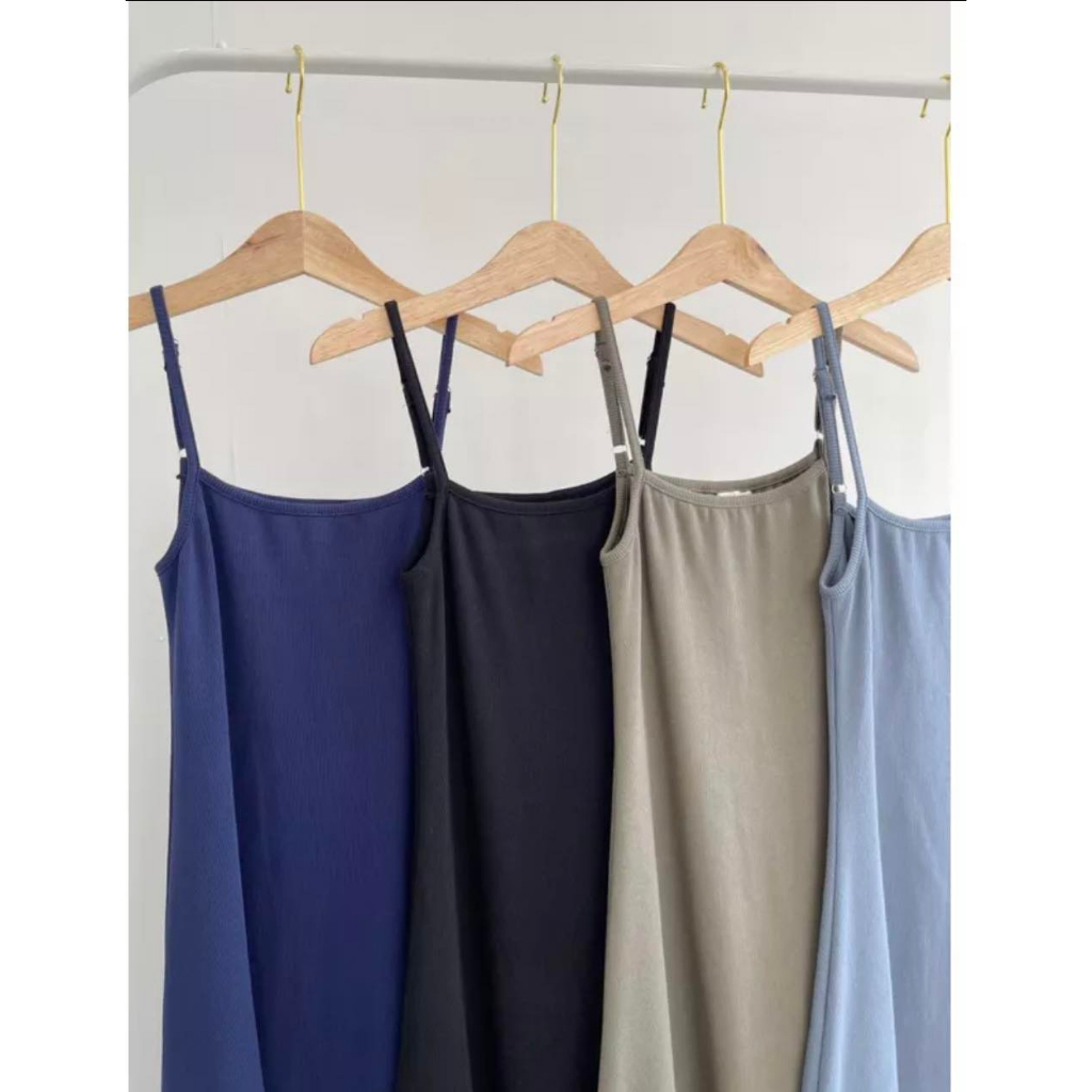 𝐋𝐘𝐂𝐇𝐄𝐍- Đầm Basic Thun Gân Dáng Dài Lychen