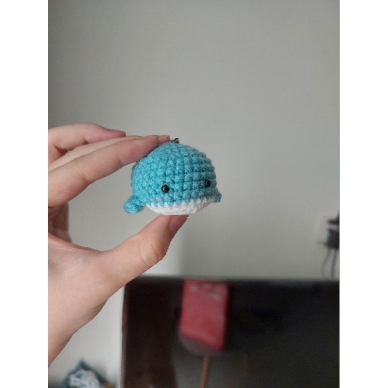 móc khóa cá heo bằng len handmade - ảnh thật shop chụp