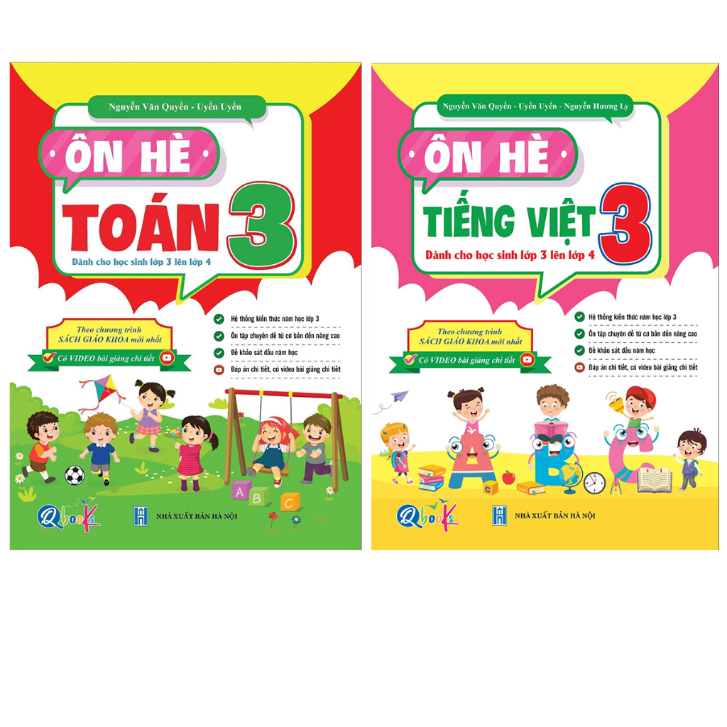 Sách - Combo Ôn Hè Toán và Tiếng Việt 3 - Dành cho học sinh lớp 3 lên 4 (2 cuốn)